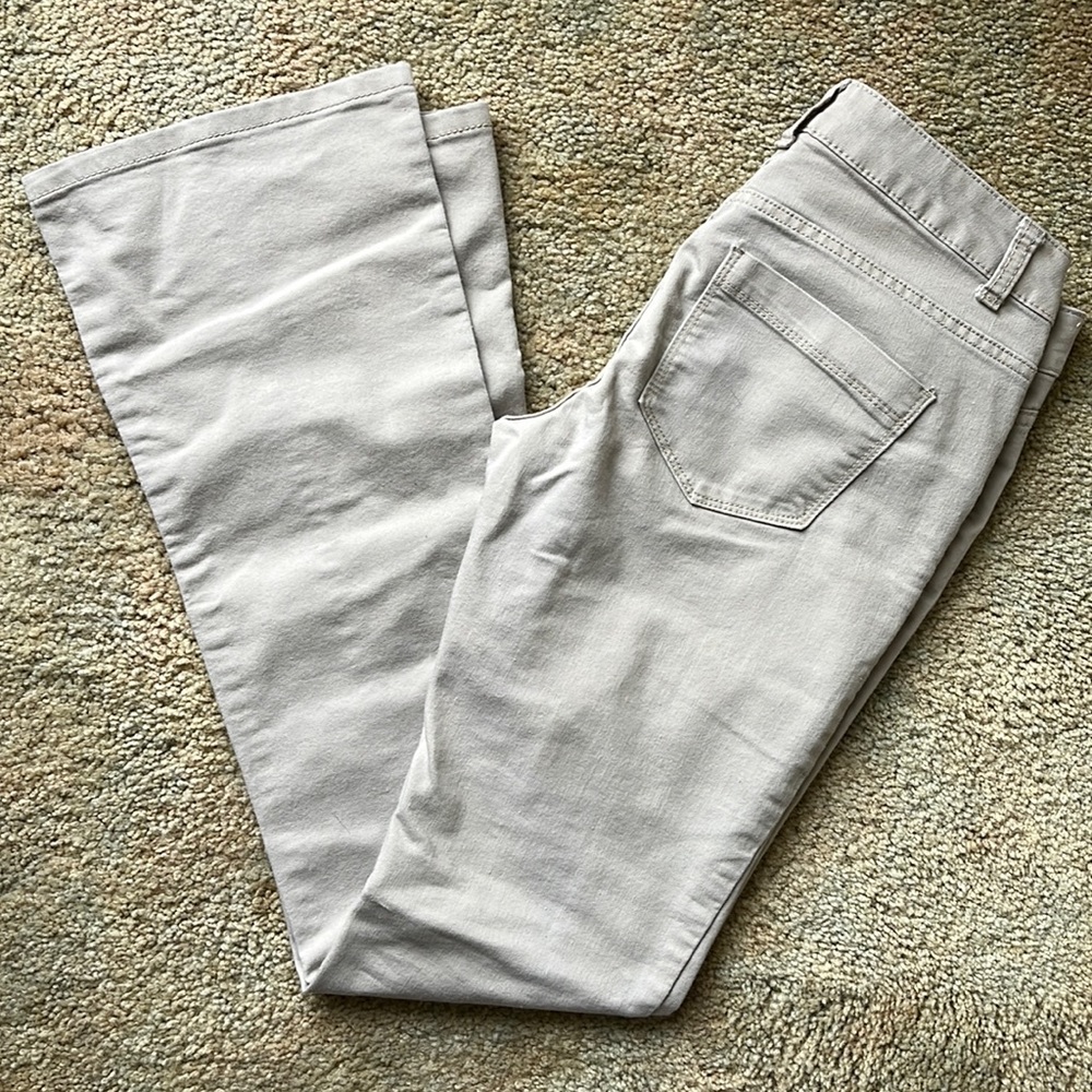 BeBop khaki low-rise flare pants